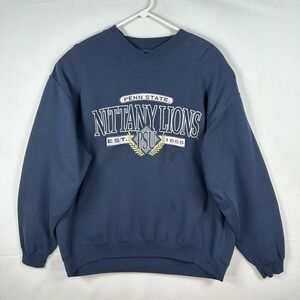 Vtg Penn State Nittany Lions Sweatshirt Mens Large Blue NCAA Football Galt Sand